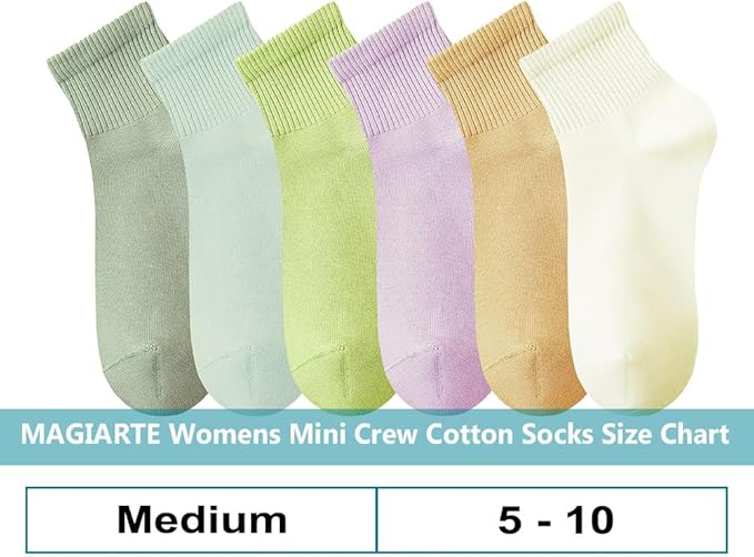 MAGIARTE Womens Mini Crew Ankle Socks Athletic Casual Cotton Socks for Women