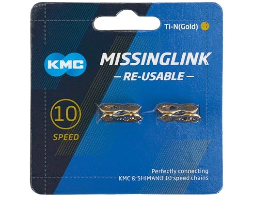 KMC Missing Link 9-Speed Silver Metal Chain Connector for MTB and Road Bikes, Single Strand, Re-usable, Suitable for KMC, Shimano, Campagnolo and SRAM chains