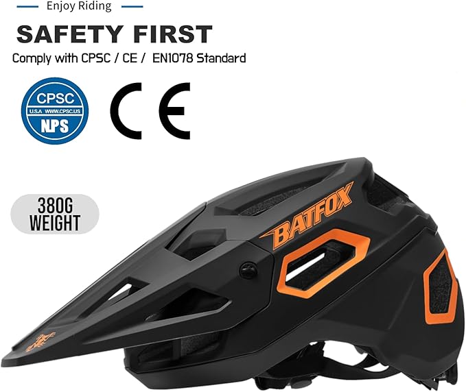 BATFOX Bike Helmet,Mountain Bike Helmet Helmets for Men Women Adults Youth