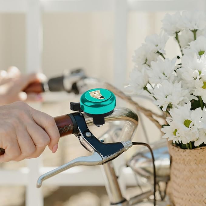 WIRESTER Green Aluminum Round Bike Bell, Classic Ring Bicycle Bell, Bike Accessories Bell Ring for Adults Kids Girls Boys
