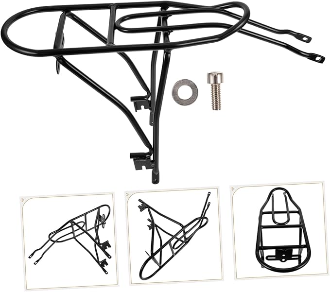 Aluminum Rear Bike Rack for 20-Inch Folding Bicycle Adjustable Cargo Carrier Reflective Strips Suitable for Mountain Bikes and Commuters
