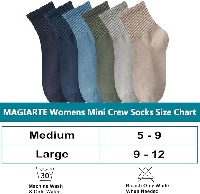 MAGIARTE Womens Mini Crew Ankle Socks Athletic Casual Cotton Socks for Women