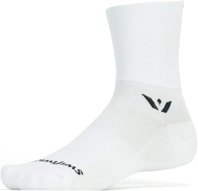 Swiftwick ASPIRE FOUR Trail Running, Cycling Crew Socks, Firm Compression Fit