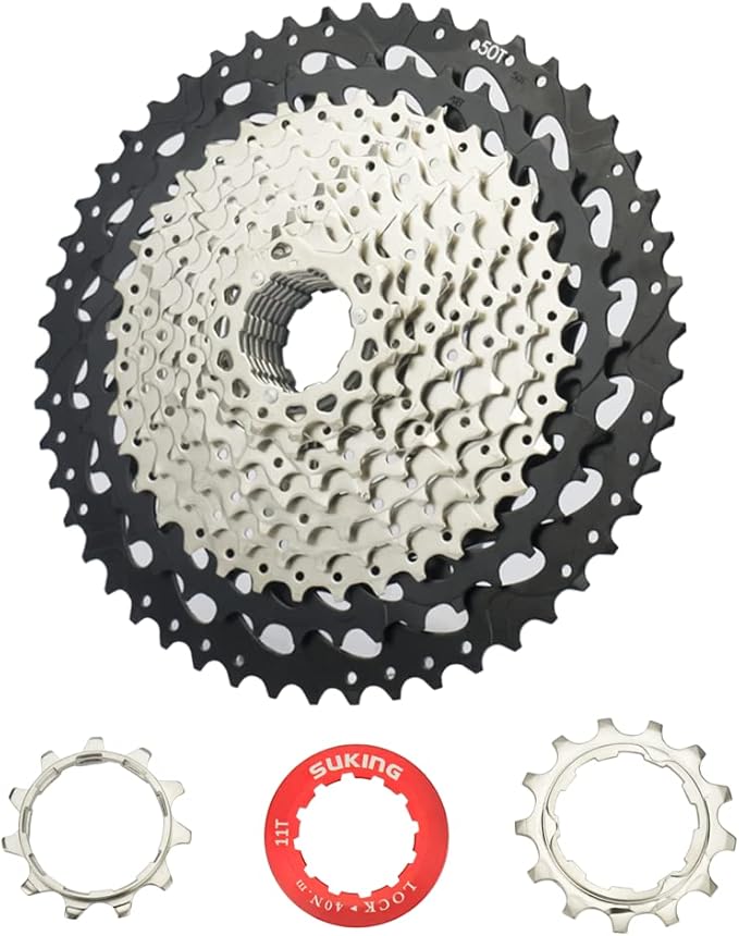 CYSKY 8/9/10/11/12-Speed Cassette 11-25T/28T/32T/34T/36T/40T/42T/46T/50T/52T Bike Sprocket Freewheel Compatible with Shimano, Sram HG Hub, Fit for Mountain Bike, Road Bike, MTB Cassette