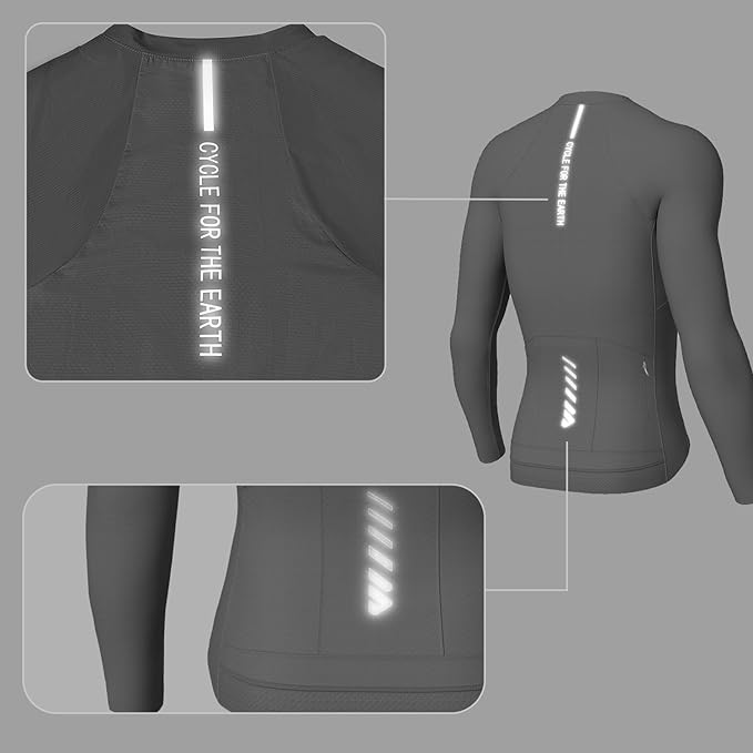 Lo.gas Cycling Jersey Men Short Sleeve, Road Bike Jerseys Full Zipper with Pockets, Bicycle Clothing Breathable Quick Dry