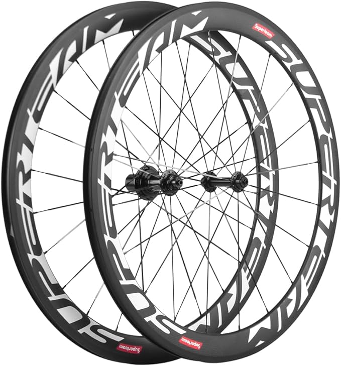 Superteam Carbon Fiber Road Bike Wheels 700C Clincher Wheelset 50mm Matte 23 Width