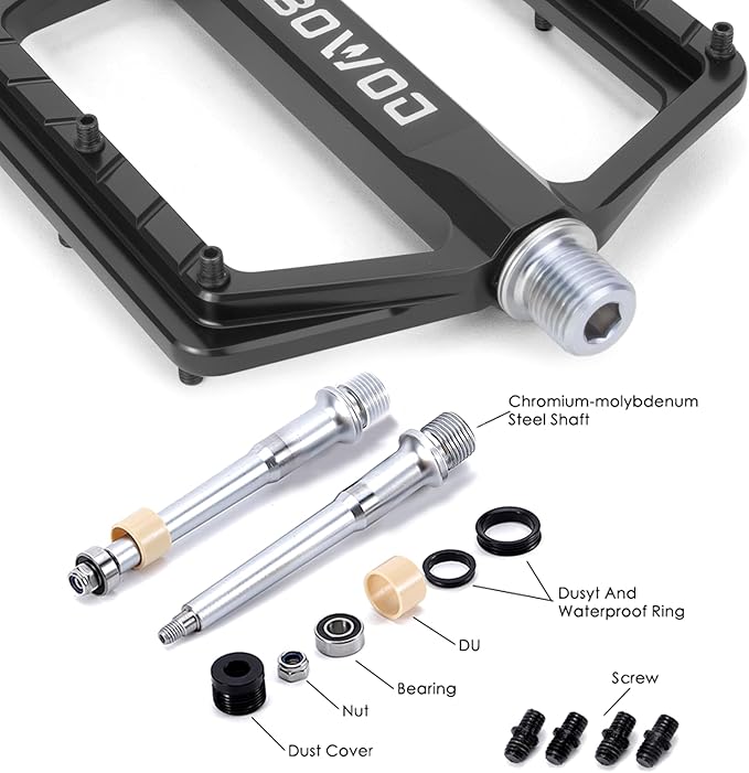 Bike Pedals 9/16" Lightweight Non-Slip Bicycle Platform Pedals - Fits Most Adult Bikes & Mountain Bikes &MTB, Road Bikes and Slip-Resistant Design