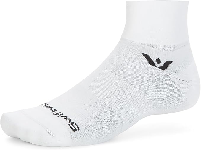 Swiftwick- ASPIRE QUARTER CREW Running & Cycling Socks, Lightweight, Compression Fit