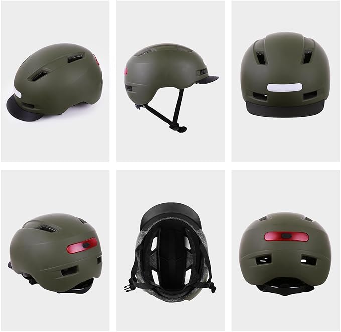 Bike Helmet, Shinmax Adult Cycling Helmet with USB Rechargeable LED Front and Back Light Bicycle Helmets for Men Women