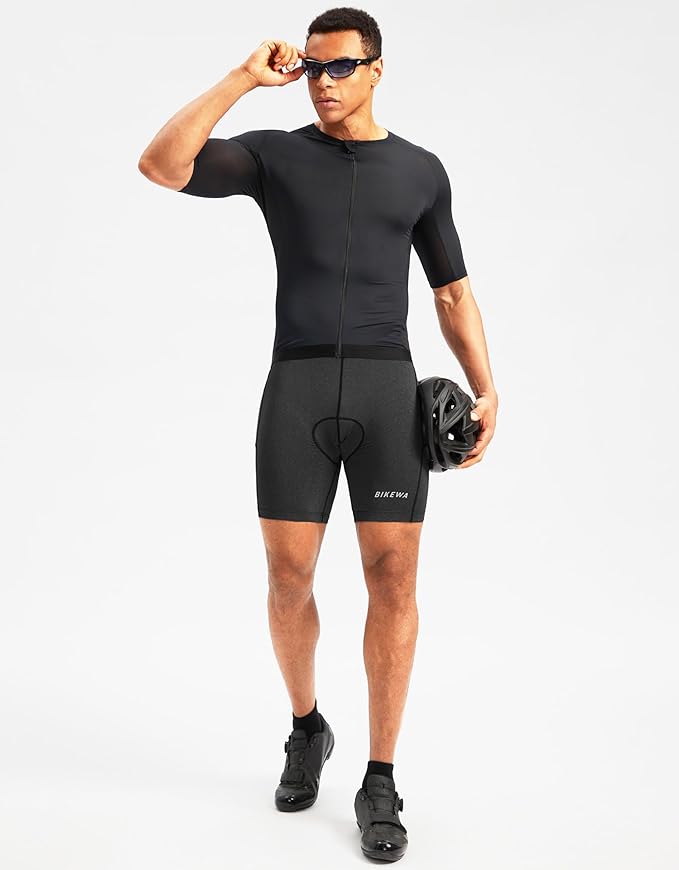Men's 4D Padded Bike Shorts Cycling Underwear Biking Bicycle Padding Shorts for Men Side Pockets