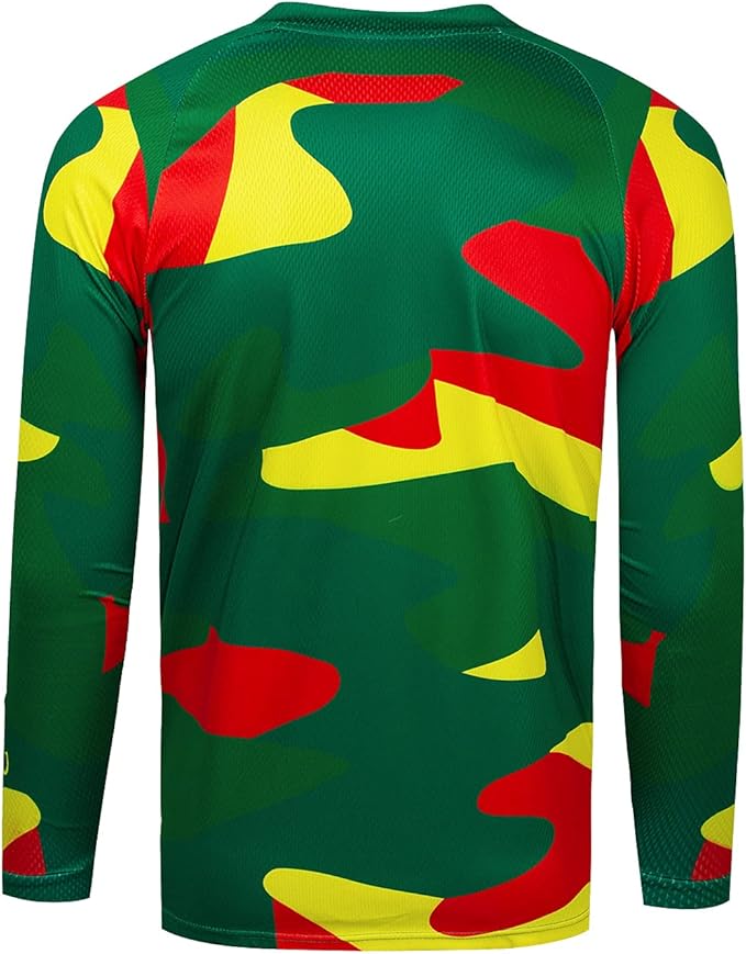 JPOJPO Men's Mountain Bike Jersey Long Sleeve MTB Off-Road Racing Downhill Motocross Shirts Quick Dry&Moisture-Wicking Tops