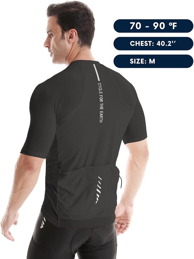 Wulibike Cycling Jersey Men Short Sleeve, Road Bike Shirts 1/4 Zipper with Pockets, Bicycle Clothing Breathable Quick Dry