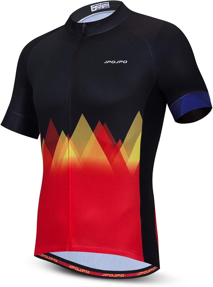 JPOJPO Men's Cycling Jersey Bike Shirt Short Sleeve MTB Summer Clothing Bicycle Tops Jacket S-3XL