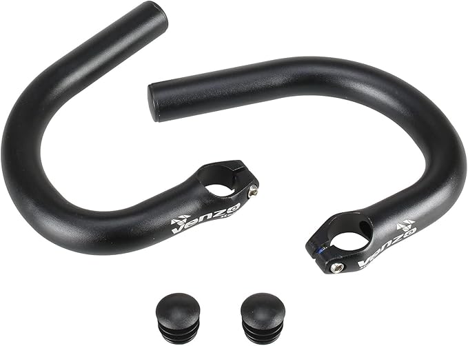 Venzo Road Bicycle Bike Adapter Handlebar Flat Bar to Drop Bar Ends - Mountain Bike to Road Bike Type