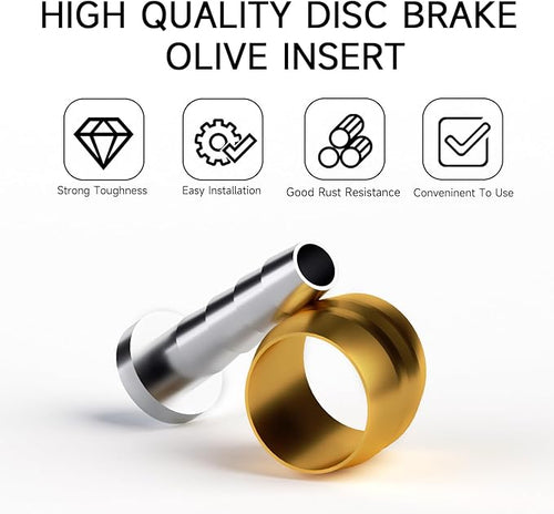 20 PCS Brake Olive and Barb Kit - Bike Brake Olive and Brass Connecting Insert Kit for Shimano BH90/BH59 Hydraulic Disc Brake Hose