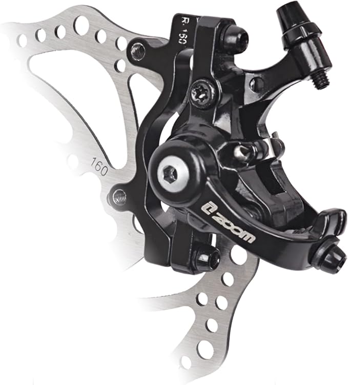 Zoom DB-680 Bilateral Caliper Disc Brake Dual Piston, 2PCS Front/Rear Black, Line Pulling Brakes Bicycle Brake Set for MTB, Mountain Bike and Electric Bike
