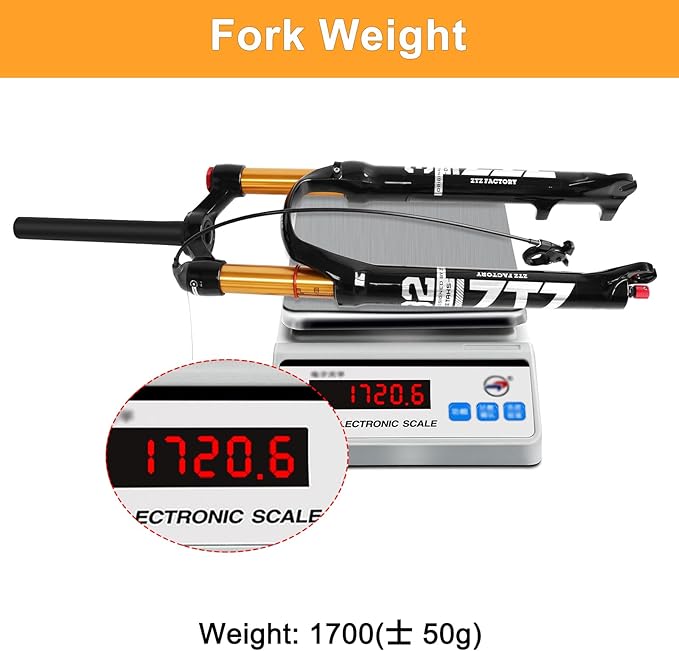 ZTZ 26/27.5/29 inch MTB Air Suspension Fork,120mm Travel, Rebound Adjustment,1 1/8 Straight Tube, QR 9mm*100mm, Manual/Remote Lockout, Ultralight Front Fork for XC/AM Mountain Bike