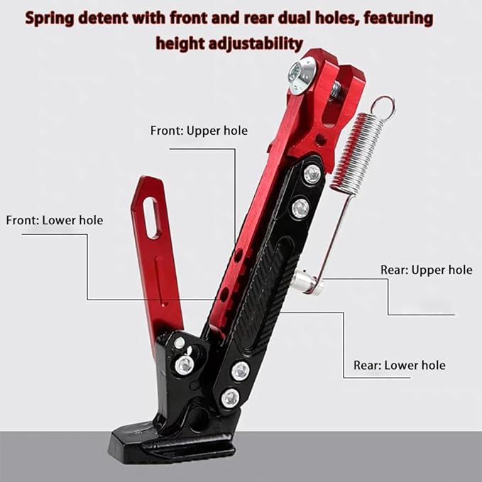Universal Motorcycle Kickstand for Kawasaki KX 85 2002-2024, Adjustable Side Stand for Scooter Dirt Bike Motorbike Anti-Slip Foot Pad Heavy Duty Aluminum Alloy,B Titanium