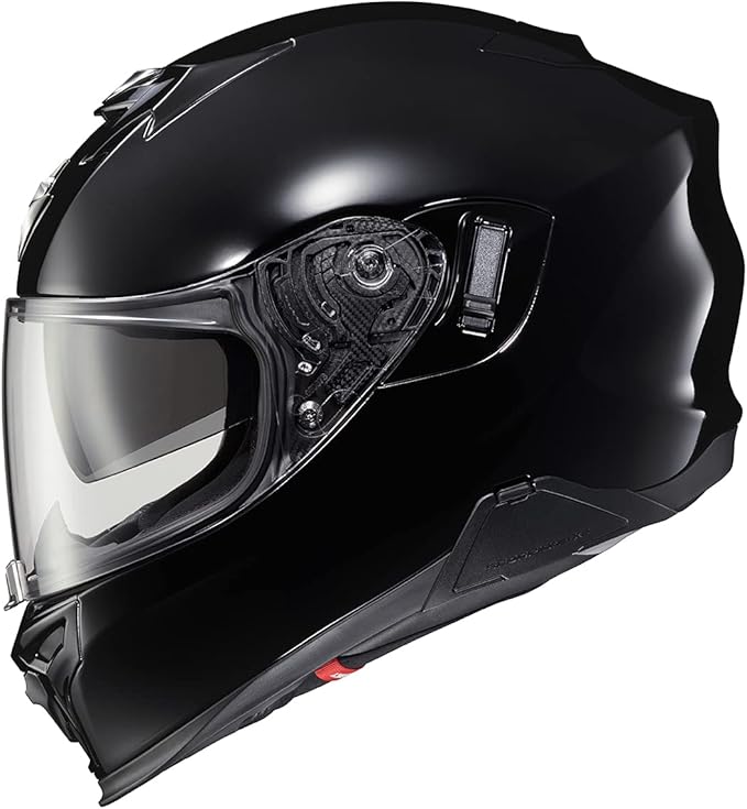 ScorpionEXO T520 Full Face Touring Motorcycle Helmet with Bluetooth Ready Speaker Pockets DOT ECE Approved Solid (Gloss Black - X-Small)