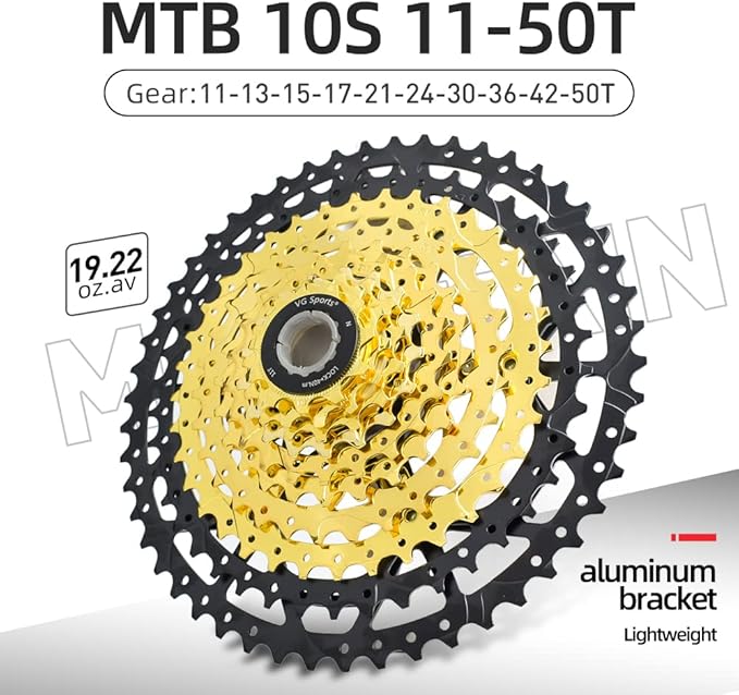VG SPORTS 8/9/10/11/12 Speed Ultra-Light Bike Cassette for Mountain Bike 11-40T/11-42T/11-46T/11-50T/11-52T MTB Cassette Lightweight Aluminum Bracket Cassette