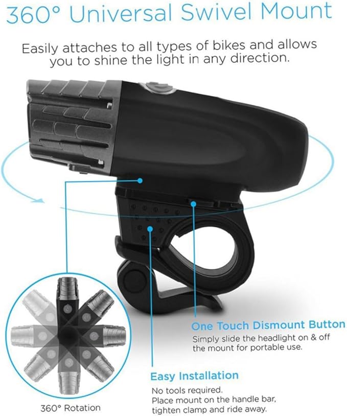 USB Rechargeable Bike Light Kit Led Front Rear Bike Lights Easy to Install