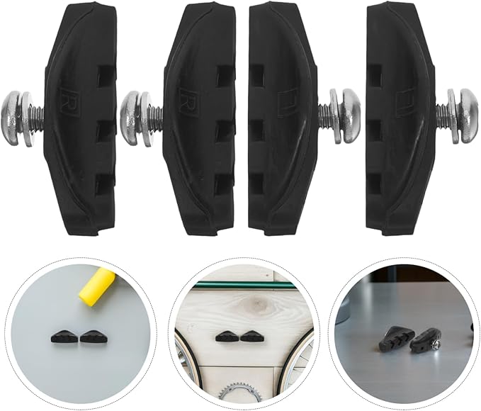 4pcs Road Bike Brake Pads Set C-Brake Blocks Sturdy Rubber Brake Shoes for Bicycles Compatible Models for Cycling and Mountain Riding