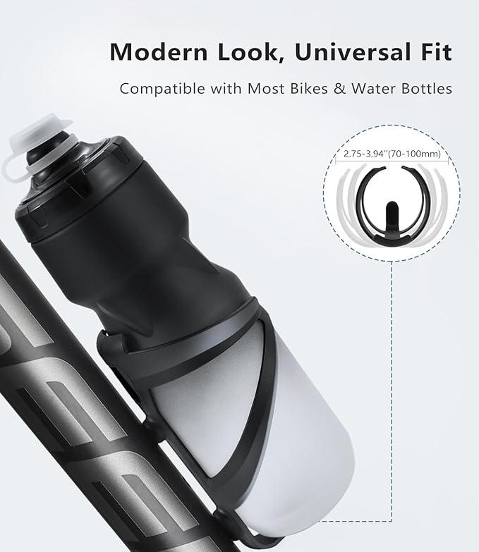 Bike Water Bottle Holder 2 Pack Nylon 1.3 Oz Ultralight & Sturdy Bike Cup Holder, Bicycle Drink Cage, Cycling Bike Water Bottle Cage with Screw Tool, for 2.75-3.94" Bottles Bike Accessories
