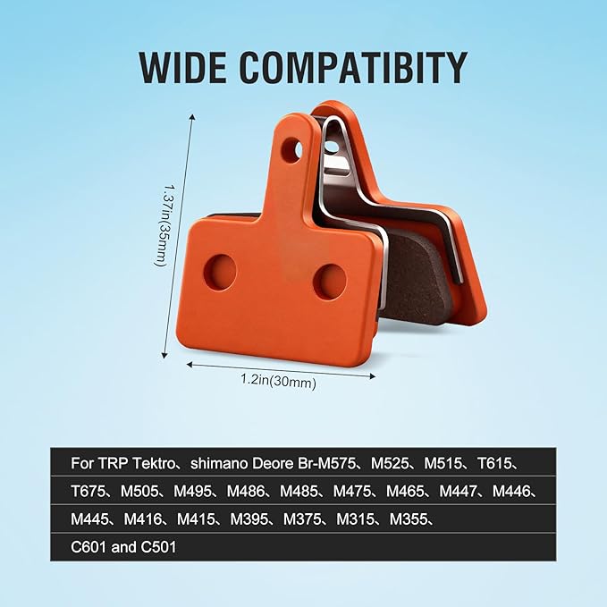 4 Pairs Bike Brake Pads, Disc Brake Pads (Resin,Semi-Metallic) for Mountain Bike Disc Brakes, Bicycle Brake Pads Compatible with TRP Tektro Shimano Deore Br Ebike Brake Pads