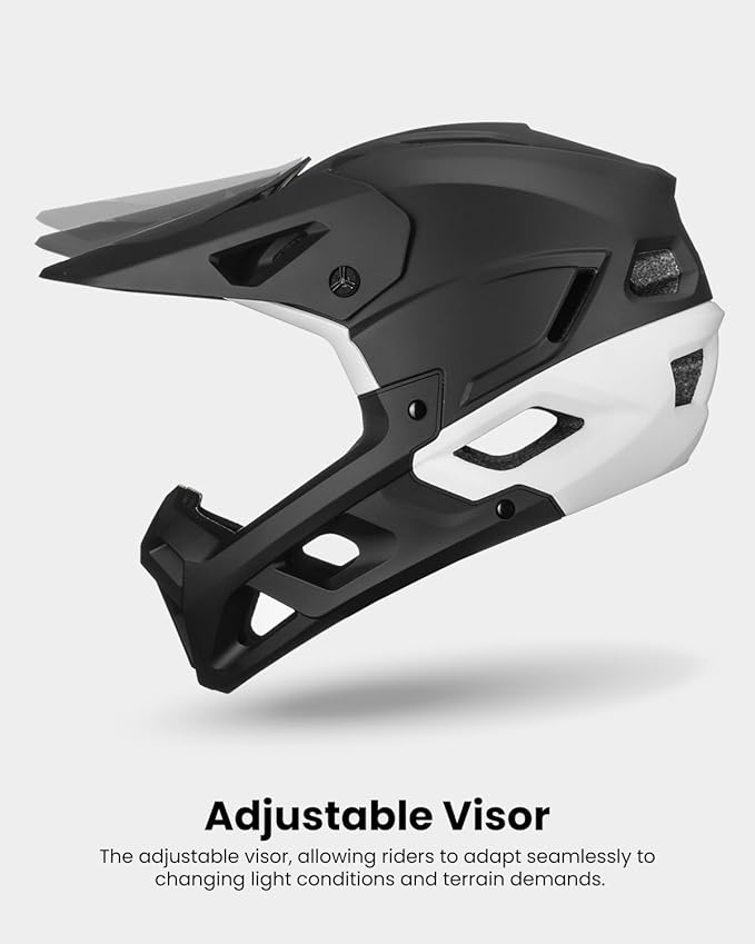 ILM Full Face Mountain Bike Helmet ASTM CPSC Adult with Adjustable Visor for MTB BMX Model HT58