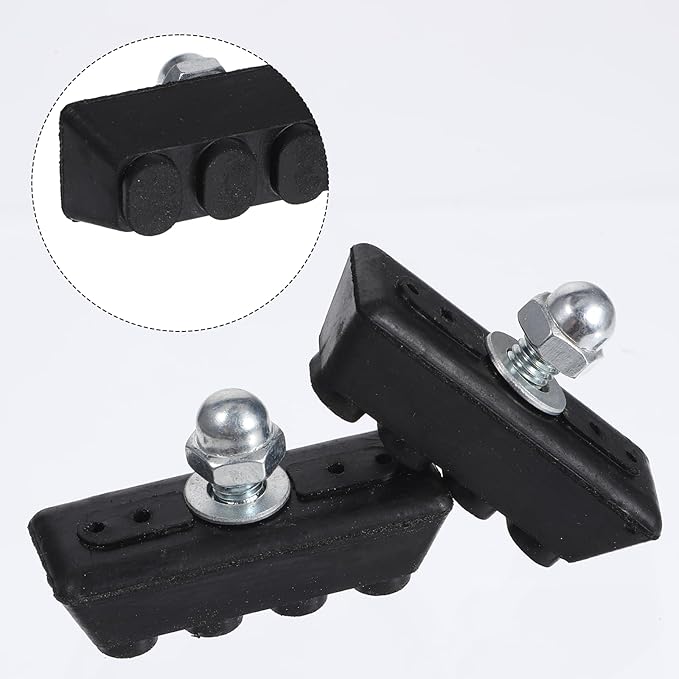 Bike Brake Pads, 2 Pair Caliper Brake Blocks for Road Bicycle Rubber V-Brake Pads Bike Brake Pads Caliper Brake Blocks for Road Bicycle Quiet & Non-Skid Cycling Accessories for MTB and Road Bicycles