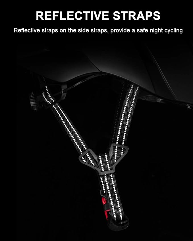 ROCKBROS Adult Bike Helmet Streamlined Aerodynamic, Comfortable Y - Shaped Strap Cycling Helmet for Men Women (58-62 cm) Reflective Adjustable Webbing for Road & Mountain Biking