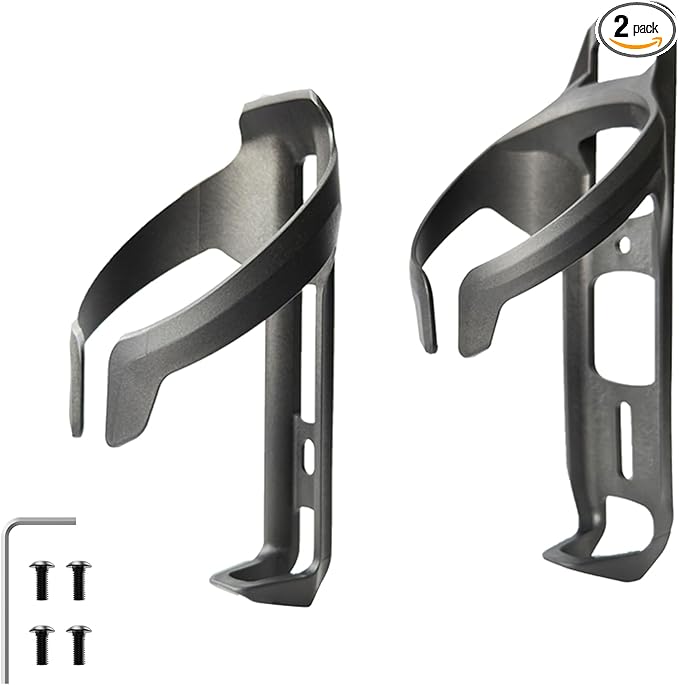 Aero Water Bottle Cages 2 Pack - Carbon Fiber Reinforced, Lightweight & Aerodynamic Bike Bottle Holder for Road, MTB, Gravel Bicycles, Wind Tunnel Optimized, Includes Screws & Tool