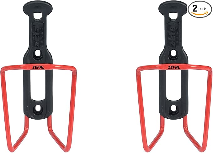 ZEFAL Bundle Pack - Aluplast 124 Aluminium Bicycle Water Bottle Cage, Universal, Red, 2 Pack