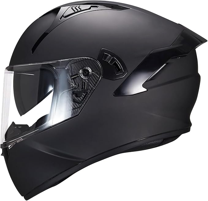 VCOROS Full Face Dual Visor Motorcycle Helmet for Adults Motorbike Street Bike Racing Helmets X9 DOT Approved with Black Visor