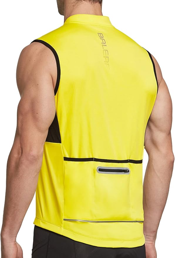 baleaf Men's Sleeveless Cycling Jersey Road Bike Shirt Bicycle Biking Tank Tops Full Zip Pockets SPF UPF50+