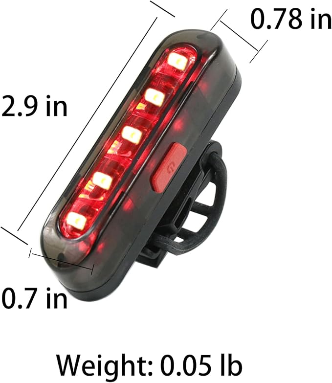 Bike Tail Light, Bicycle Rear Lights USB-C Rechargeable LED Cycling Safety Flashlight with 4 Light Mode for Road Mountain Night Riding & Adults Men Women