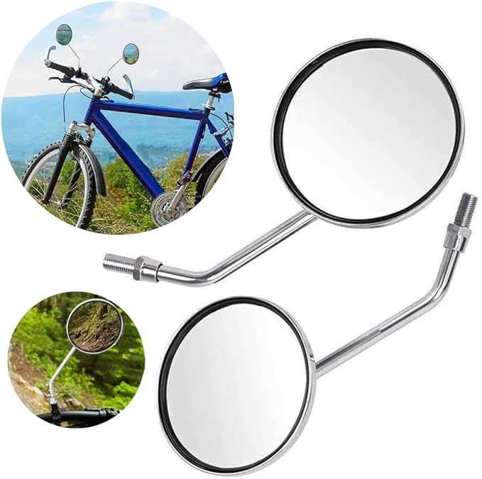 Rear View Mirror 10mm Motorcycle Scooter Round Moped Mirrors for Honda Honda CB 350 450 500 550 600 650 900 750 Suzuki Kawasaki/Universal M10 Chrome Motorcycle Rearview Side Mirrors for Handlebars