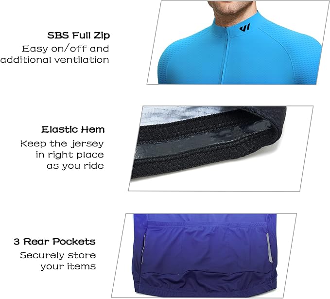 Lo.gas Cycling Jersey Men Short/Long Sleeve Bike Biking Shirts Full Zip with Pockets Road Bicycle Clothes