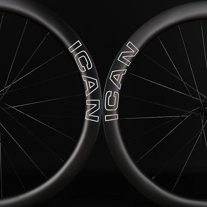 ICAN FL 38/52 Max Carbon Disc Road Bike Wheelset 700C with 36T Ratchet System Hub 21mm Inner Width Clincher Tubeless Compatible