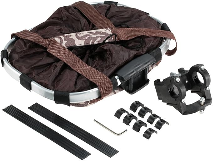 Lixada Bike Basket, Small Pet Cat Dog Carrier Bicycle Handlebar Front Basket Folding Detachable Removable Easy Install Quick Released Picnic Shopping Bag, Max. Bearing: 11lbs
