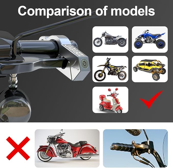 Motorcycle Lock Combo - Helmet & Brake Lock for Motorcycles, Mopeds, Scooters, ATV, Dirt Bikes & Street Bikes