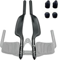 Carbon Bicycle TT Arm Rest Handlebar Aero Bars Extension Triathlon Trial Bike Bar Ends Cycling Bullhorn Handlebar Parts 22.2mm for Road TT Bike,Fixed Gear,Racing bike-Black Matt (No Hole)