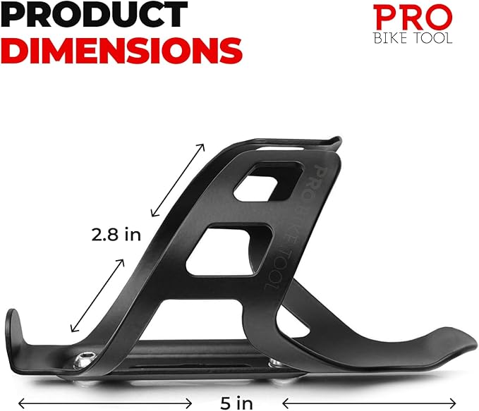 PRO BIKE TOOL Bike Water Bottle Holder - Lightweight and Strong Bicycle Cage with Secure Retention System , for Road Mountain Bikes (MTB) Universal