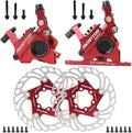 FukkeR Mountain Bikes Aluminum Alloy Hydraulic Brake Set Fit for Mountain Bikes BMX XC Trail Ebike Bicycles Disc Brakes Kit with 140 Rotors and Caliper PM/is Adapter