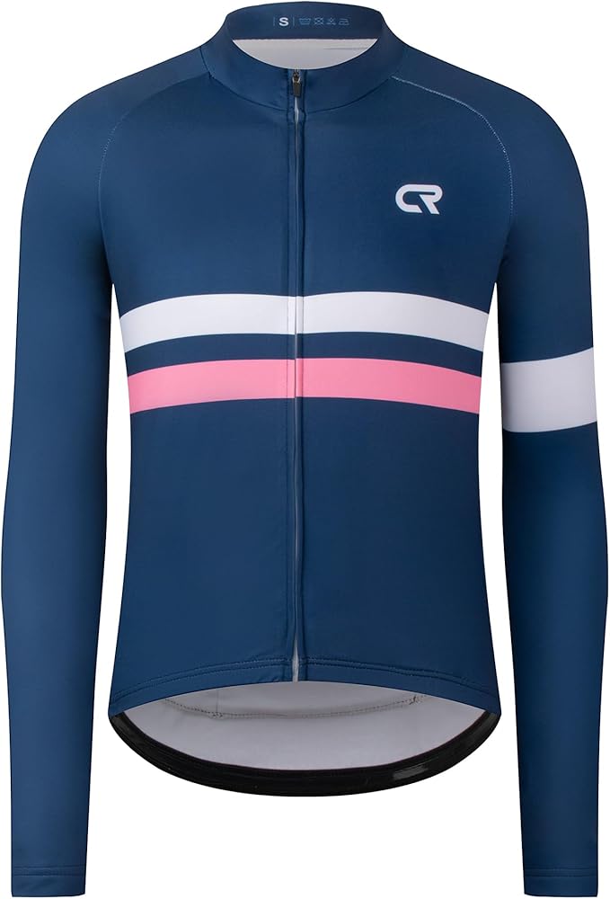 Coconut Ropamo CR Long Sleeve Cycling Jersey Mens, 3+1 Zipper Pockets Bicycle Tops Quick Dry Breathable Biking Shirt