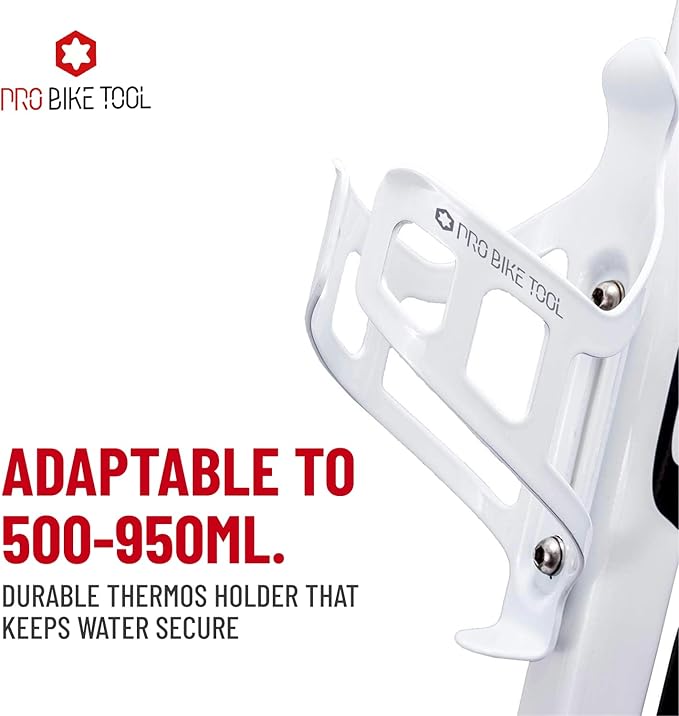 Bike Water Bottle Holder, Black or White Gloss, Secure Retention System, No Lost Bottles, Lightweight and Strong Bicycle Bottle Cage, Quick and Easy to Mount, Great for Road and Mountain Bikes