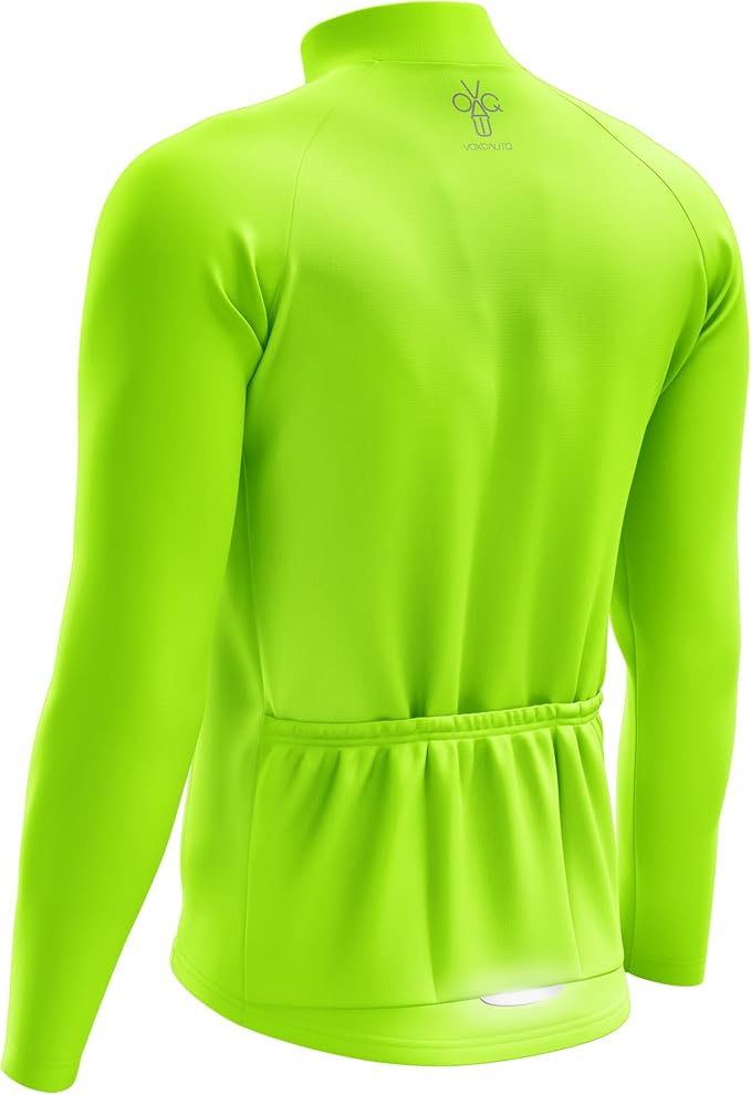 Men's Cycling Jersey Moisture Wicking Long Sleeve Full Zip Bike Road Riding Biking Shirts+ Cycling Glasses
