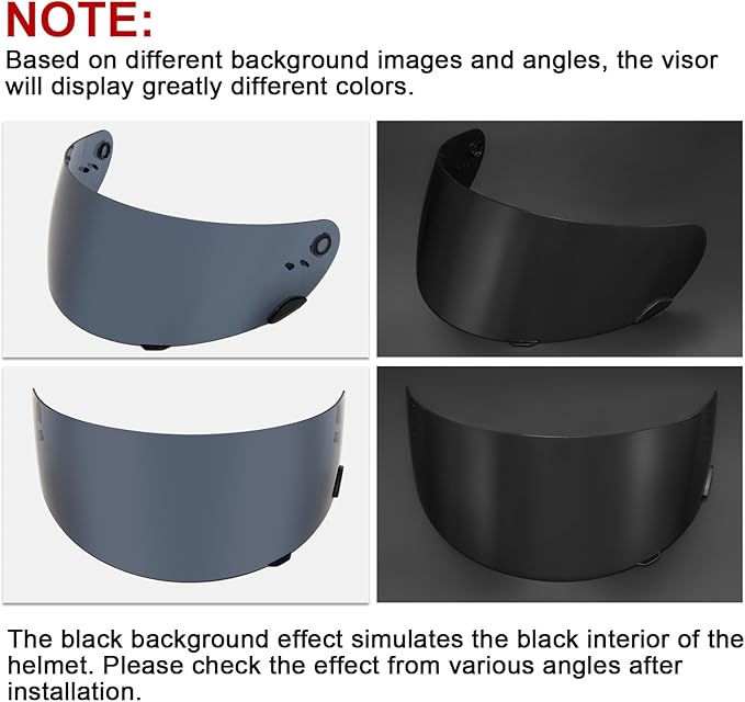 PSLER Qualifier Visor- Qualifier DLX Helmet Visor Motorcycle Face Shield Accessories Replacement for Bell Qualifier/Star/Vortex/RS-1/Revolver,Black