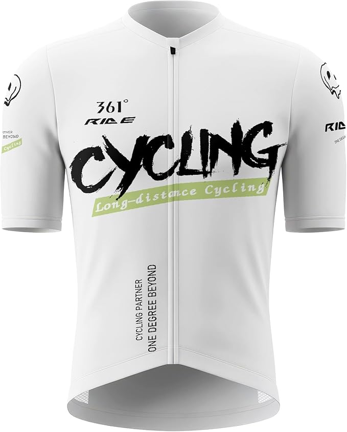 Men's Cycling Jersey Short Sleeve Breathable Quick Dry Bike Shirt Lightweight MTB Road Bicycle Jersey Full Zip 3 Rear Pockets