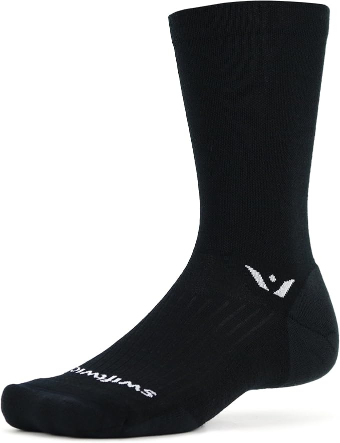 Swiftwick- PURSUIT Crew Hiking & Cycling Crew Socks, Durable, Merino Wool